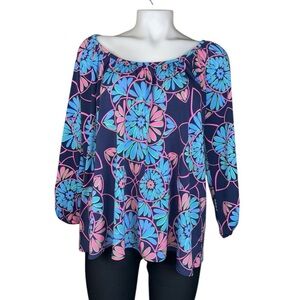 Tori Richard Honolulu Women’s XS Scoop Neck Cordoba Floral Printed Blouse Top